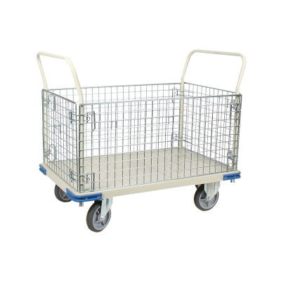 Wesco Wire Caged 1100 lb Load 30" x 48" Steel Platform Cart 270461
