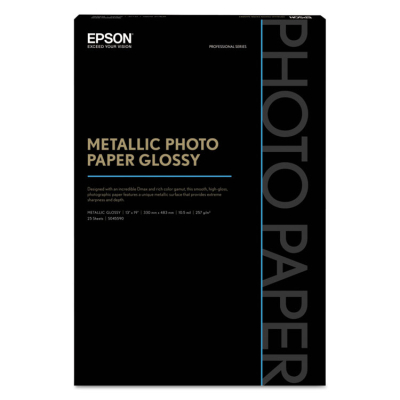 Epson Professional Media 13" x 19", 5.5 mil, 50-Sheets, Metallic Glossy Photo Paper