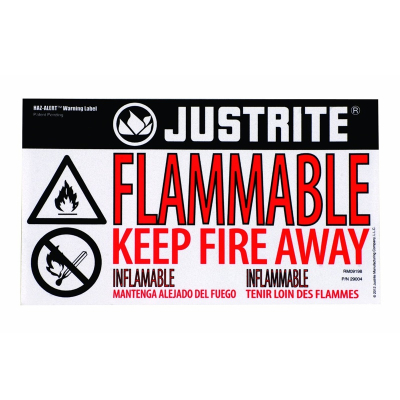 Just-Rite Haz-Alert 29004 Flammable Small Warning Label for Safety Cabinet