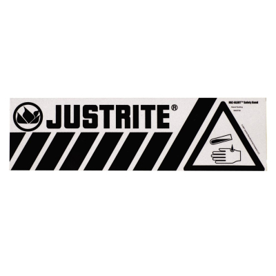 Justrite Haz-Alert 29009 Acid Small Safety Band Label for Bottom of Storage Cabinet