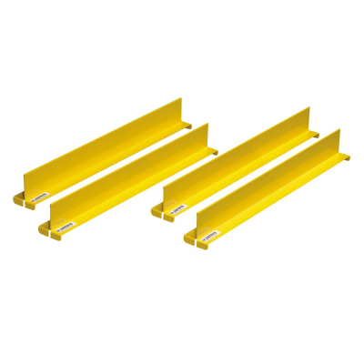 Justrite 29990 Shelf Dividers for 18" Shelf, Set of 4, Yellow