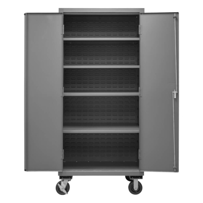 Durham Steel 36" W x 24" D x 80" H 4-Shelf Mobile Storage Cabinet, 3600 lbs