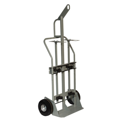 Justrite 600 lb Hoist Ring Double Cylinder Hand Truck, 10.5" Pneumatic