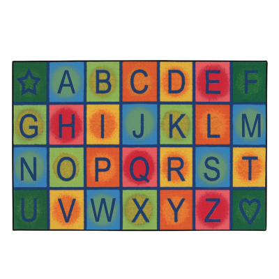 Carpets for Kids Simple Alphabet Blocks Rectangle Classroom Rug