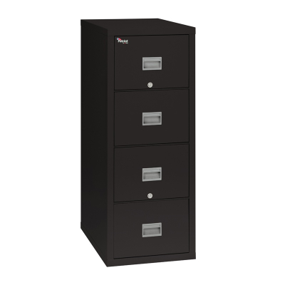 FireKing Patriot 4-Drawer 25" Deep 1-Hour Rated Fireproof File Cabinet, Letter & Legal (Shown in Black)