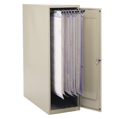 Safco Vertical Hanging File Small Storage Cabinet for 18" - 24" W Sheets, Sand