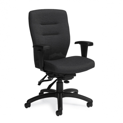 Global Synopsis 5081-3 Fabric Multi-Tilter Mid-Back Executive Office Chair (coal black)