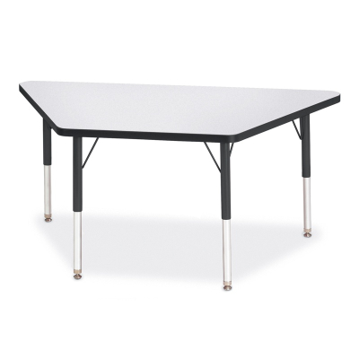 Jonti-Craft Berries 60" W x 30" D Trapezoid-Shaped Classroom Activity Table (Shown in Grey/Black)