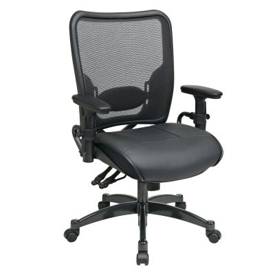 Office Star Professional Dual Function AirGrid Mesh-Back Leather Mid-Back Task Chair (Model 6876)