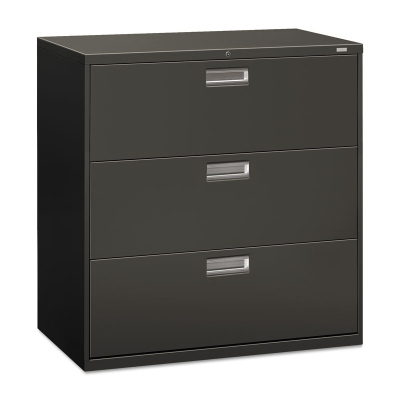 HON Brigade 693LS 3-Drawer 42" Wide Lateral File Cabinet, Letter & Legal Size, Charcoal
