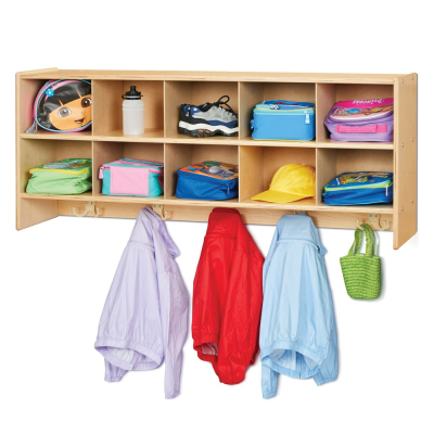 Jonti-Craft Young Time 10-Section Wall Mount Cubby Coat Locker