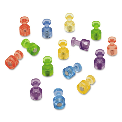 Quartet Magnetic Push Pins for Whiteboards, Assorted, 20-Pack