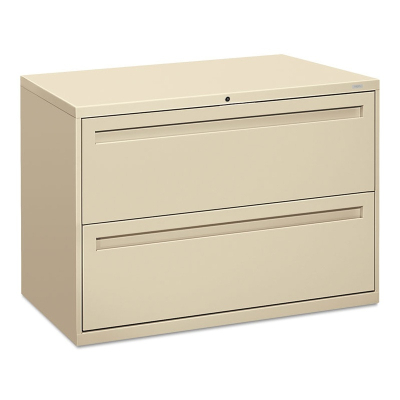 HON Brigade 792LL 2-Drawer 42" Wide Lateral File Cabinet, Letter & Legal Size, Putty
