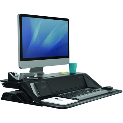 Fellowes Lotus DX Sit-Stand Workstation (Shown in Black)