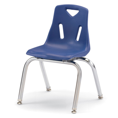 Jonti-Craft Berries 14" H Stacking Chair with Chrome Legs (Shown in Blue)
