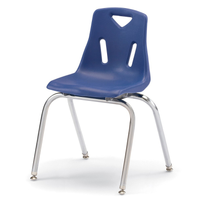 Jonti-Craft Berries 18" H Stacking Chair with Chrome Legs (Shown in Blue)