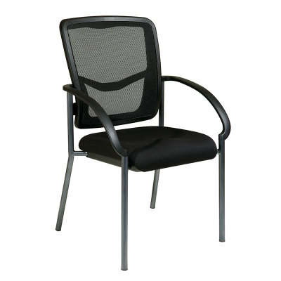 Office Star ProGrid Mesh-Back Fabric Mid-Back Guest Chair