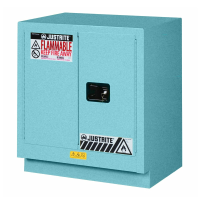 Justrite ChemCor Fume Hood 19 Gal Corrosive Chemical Storage Cabinet (Shown in Blue)