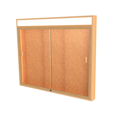 Waddell Legacy 885 Series Lighted Header Display Case 50"W x 42"H x 4"D (Shown with Cork)