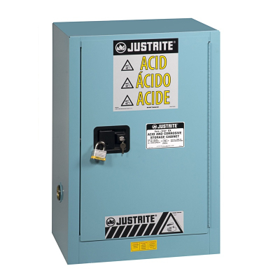 Just-Rite Sure-Grip EX 891502 Compac One Door Corrosives Acids Steel Safety Cabinet, 15 Gallons, Blue