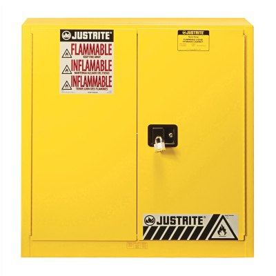 Just-Rite Sure-Grip EX 8917008 Wall Mount Two Door Flammable Safety Cabinet, 17 Gallons, Yellow
