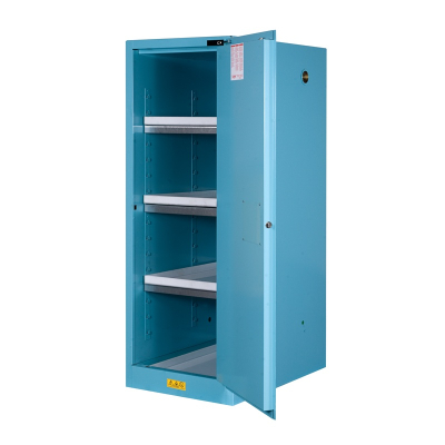Just-Rite Sure-Grip EX 895422 Deep Slimline Self Close One Door Corrosives Acids Safety Cabinet, 54 Gallons, Blue 