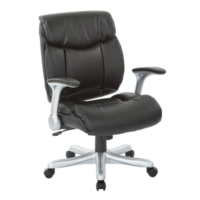 Office Star Work Smart Executive Eco-Leather Mid-Back Executive Office Chair (Shown in Black)