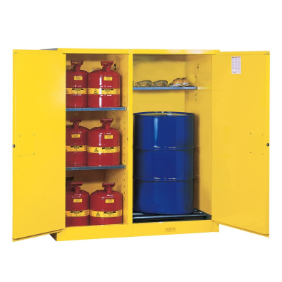 Justrite Sure-Grip EX 115 Gal Self-Closing Drum Safety Storage Cabinet, 65" H (Contents Not Included)