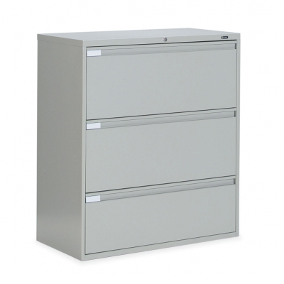 Global 9336P-3F1H 3-Drawer 36" Wide Lateral File Cabinet, Letter & Legal (Shown in Light Grey)