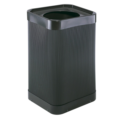 Safco At-Your Disposal 38 Gal. Square Trash Receptacle, Black
