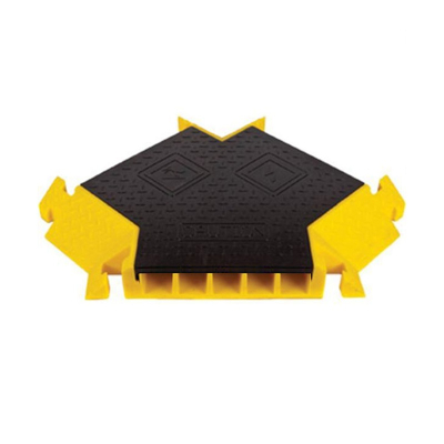 Checkers 5-Channel 1.25" Bumble Bee Cable Protector 45-Degree Y Intersection with T-Bone Connector in Black/Yellow 