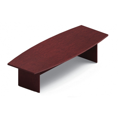 Global 10 ft Boat-Shaped Conference Table, Mahogany