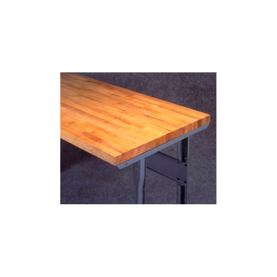 Tennsco MT-3060 Hardwood Workbench Top with Stringer (60" W x 30" D) - Shown Mounted with Medium Grey Stringer