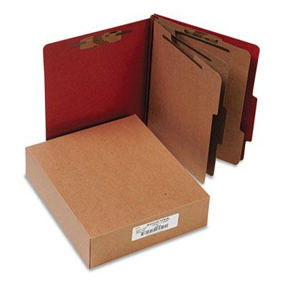 Acco 8-Section Letter Pressboard 25-Point Classification Folders, Earth Red, 10/Box