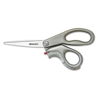 Westcott EZ-Open Stainless Steel Scissors and Box Cutters, 8" Length, Gray