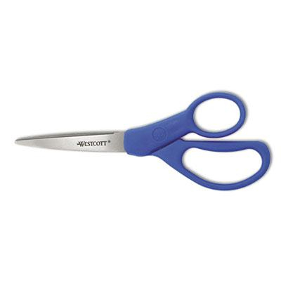 Westcott Preferred Line Stainless Steel Office Scissors, 7" Length, Blue