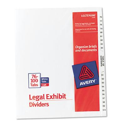 Avery 76-100 Preprinted 26-Tab Letter Dividers, White, 1 Set