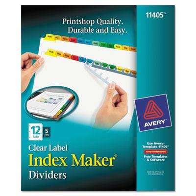 Avery Multicolor 12-Tab Letter Index Maker Dividers, White, 5 Sets