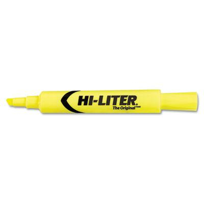 Hi-Liter Chisel Tip Desk Highlighter, Fluorescent Yellow, 12-Pack