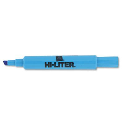 Hi-Liter Chisel Tip Desk Highlighter, Fluorescent Blue, 12-Pack