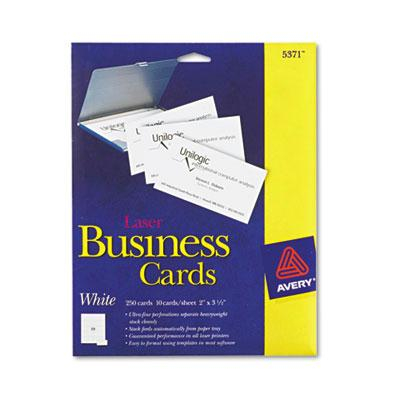 Avery 3-1/2" x 2", 250-Cards, White Uncoated Laser Card Stock