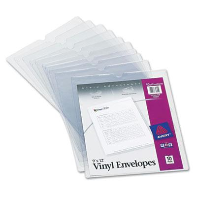 Avery 9" x 12" Top-Load Clear Vinyl Envelopes, 10/Pack