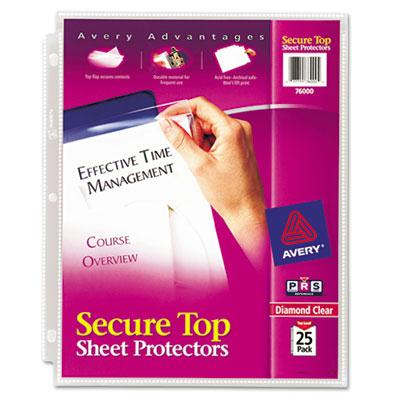 Avery 8-1/2" x 11" Secure Top Heavy Gauge Sheet Protectors, 25/Pack