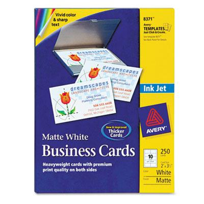 Avery 3-1/2" x 2", 250-Cards, White Matte Inkjet Card Stock