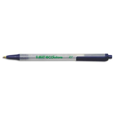 BIC Ecolutions 1 mm Medium Retractable Ballpoint Pens, Blue, 12-Pack