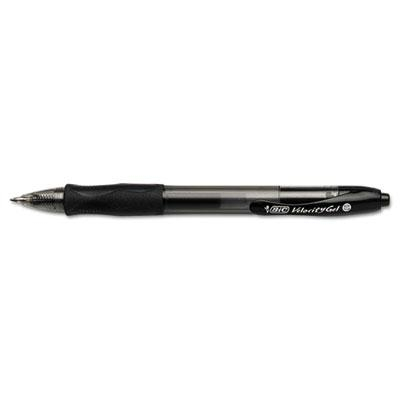 BIC Velocity 0.7 mm Medium Retractable Gel Roller Ball Pens, Black, 24-Pack