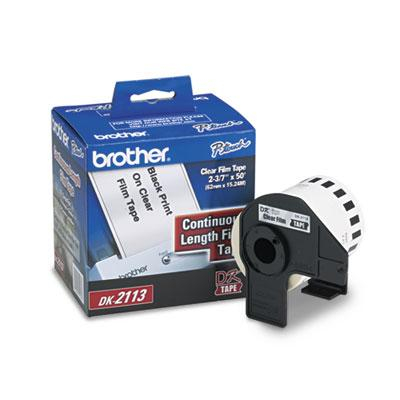 Brother DK2113 Continuous Film 2-3/7" x 50 ft. Label Tape Roll, Clear