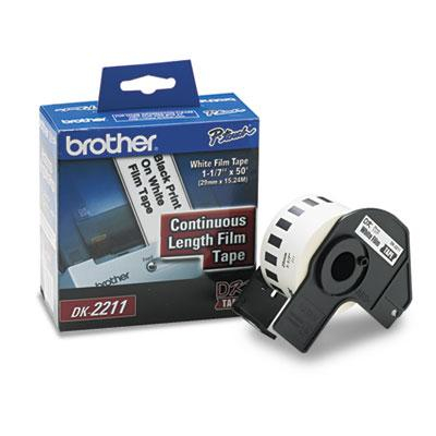 Brother DK2211 Continuous Film 1.1" x 50 ft. Label Tape Roll, White