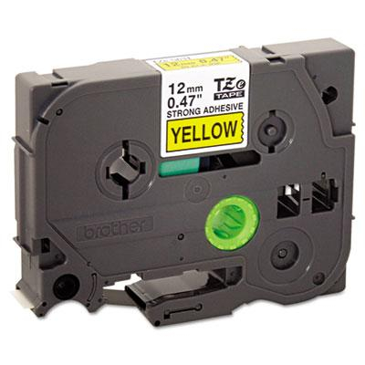 Brother P-Touch TZES631 TZe Series 1/2" x 26.2 ft. Labeling Tape, Black on Yellow