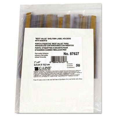 C-Line 6" x 1" Self-Adhesive Label Holders, Clear, 50/Pack